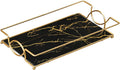 Toilet Tank Tray Black Gold Glass Bathroom Vanity Organizer