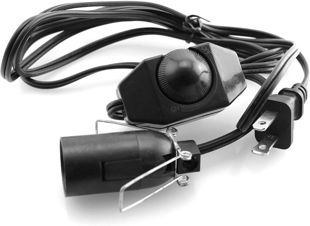 DGZZI Salt Lamp Cord 110V 4.9ft Himalayan Salt Lamp Black Power Cable Cord with Dimmer Control Switch and Clip