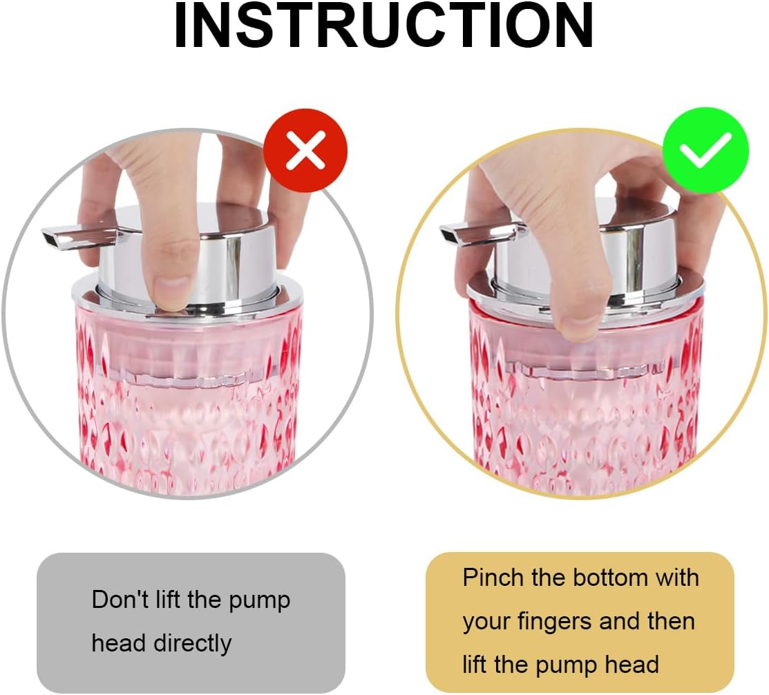 Pink Glass Foaming Soap Dispenser