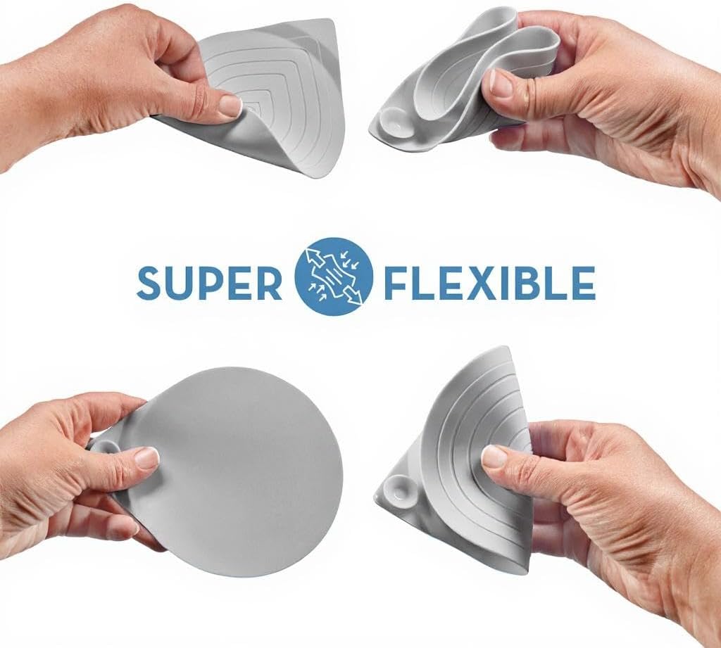 Drain Hair Catcher & Stopper Combo – Tub ShowerRing + StopRing Set for Bathtub & Sink | Stainless Steel Strainer + Silicone Drain Plug | Clog-Free, Universal Fit (Gray, 2 Pack)