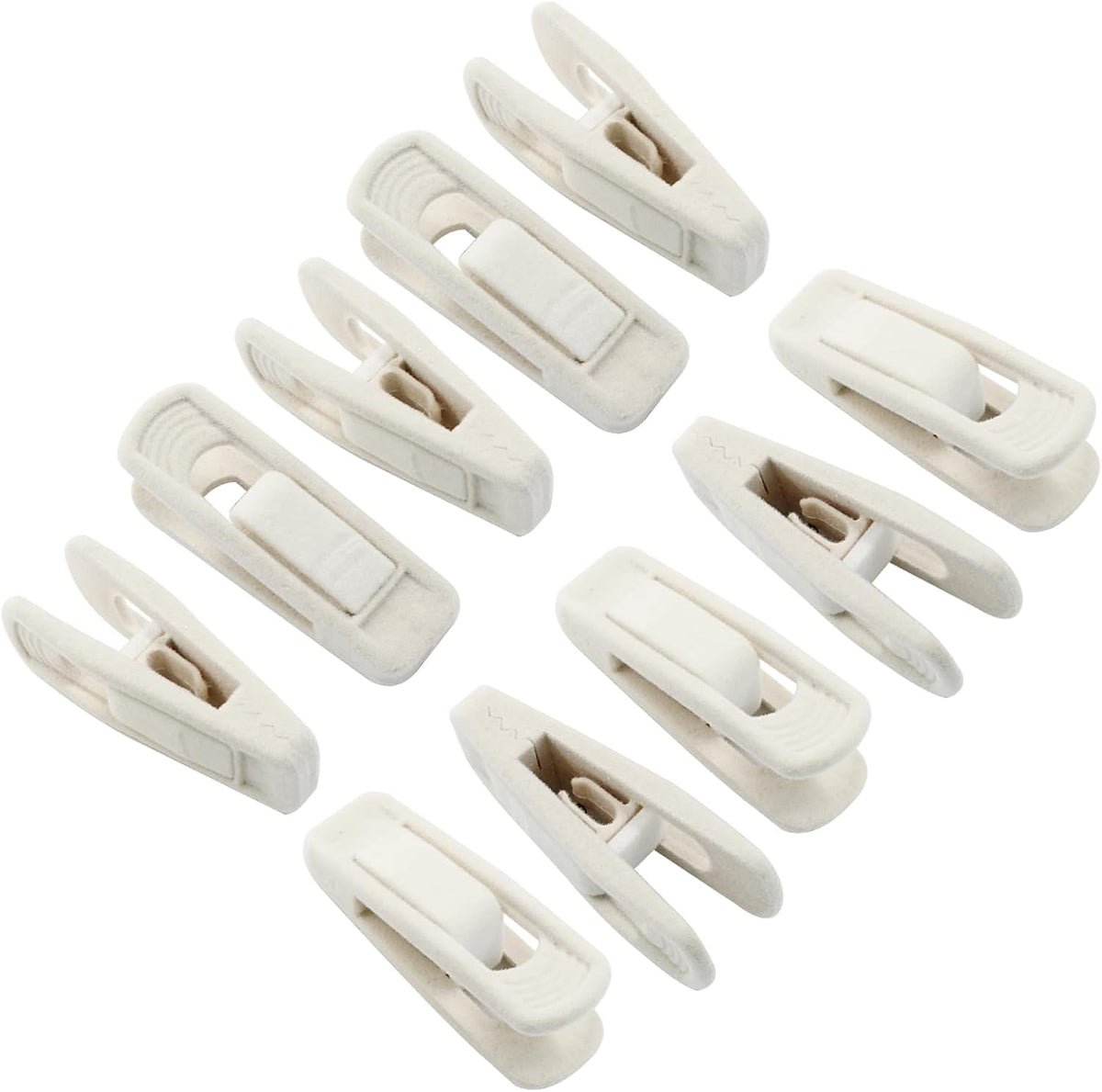 Hordion 40Pcs Ivory Velvet Hanger Clips, Strong Finger Clip Pants Hangers
