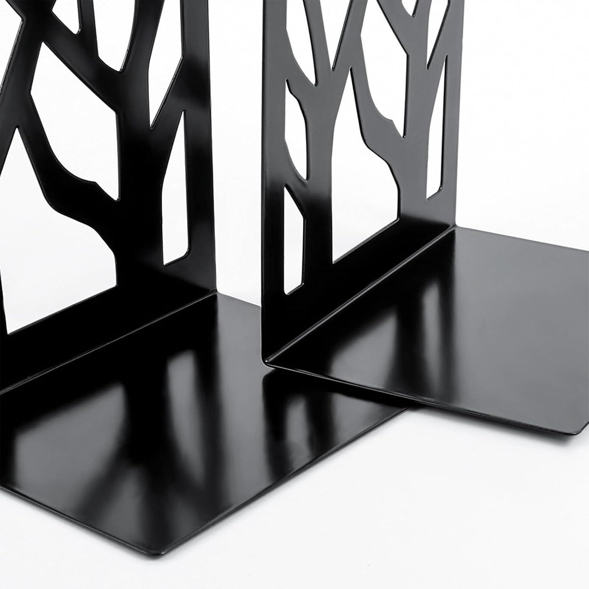 Book Ends for Shelves Decorative,Tree Metal Bookend Supports for Home Office School Heavy Books, Set of 3 Black Book Holders for Shelf Unique Decoration Book Stoppers