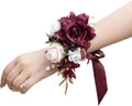 Ling's moment 2pcs Prom Wrist/Shoulder Corsage, Marsala & Burgundy