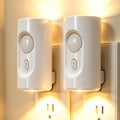 Plug in LED Night Light, Motion Sensor, Warm White Dimmable, White 2 Pack