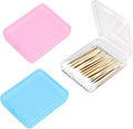 3-Piece Portable Travel Pad Holder - Bathroom Countertop Storage Organizer - Cotton Pad, Swab, Floss Dispenser (Blue, Pink, Transparent)