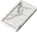 Cork & Mill Marble Tray for Bathroom Vanity, White, Small 8.75 x 5 Inch