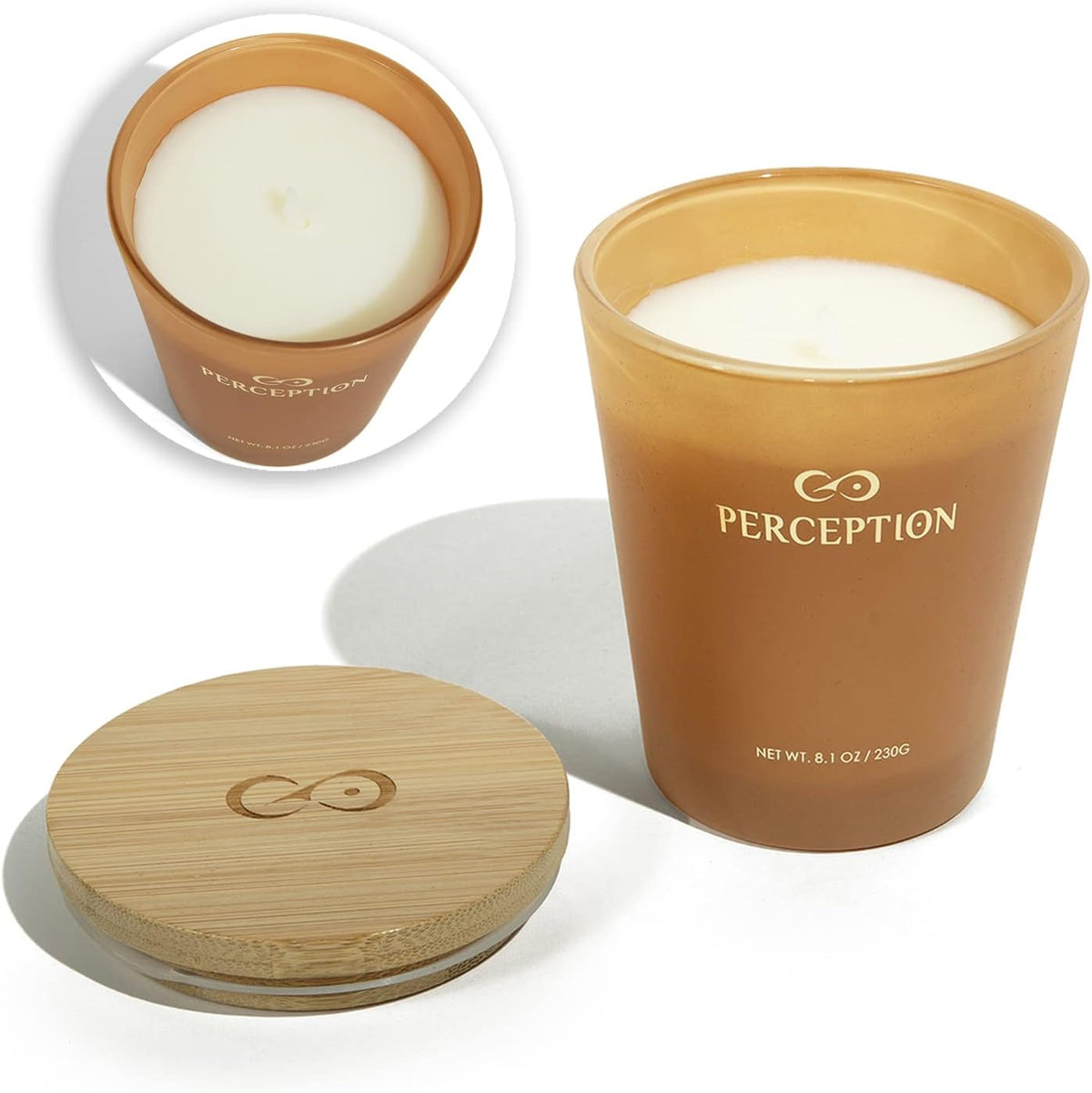 PERCEPTION AROMAS Luxury Scented Candle | Sandalwood Thyme | Hand Poured Soy Wax Candle with Gift Box | Elegant Fragrances | 50 Hour Burn Time (8.1 oz)