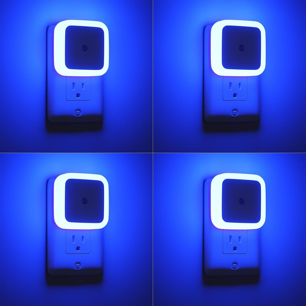 Sujeet Blue Night Light 4 Pack,Night Lights Plug into Wall 4-Pack, Nightlight Plug in Night Lights, Dusk to Dawn Night Lamp Led Night Light for Bedroom, Bathroom, Hallway