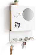 Key Holder Wall Mount and Mail Organizer, White