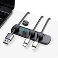 Wanheart Magnetic Cable Organizer for Desk, Adhesive Base & 4 Cable Clips