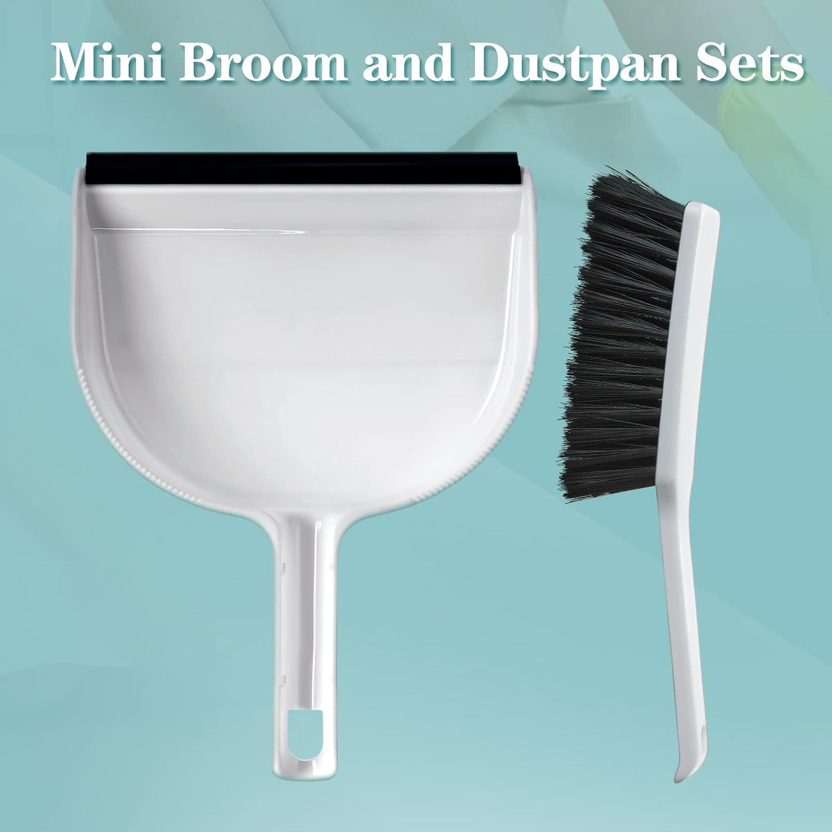 Zubebe 12 Pcs Mini Dustpan and Brush Set, Small Broom and Dustpan Set
