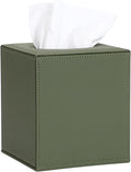 Sumnacon Square Tissue Box Cover with Magnetic Bottom,PU Tissue Box Holder
