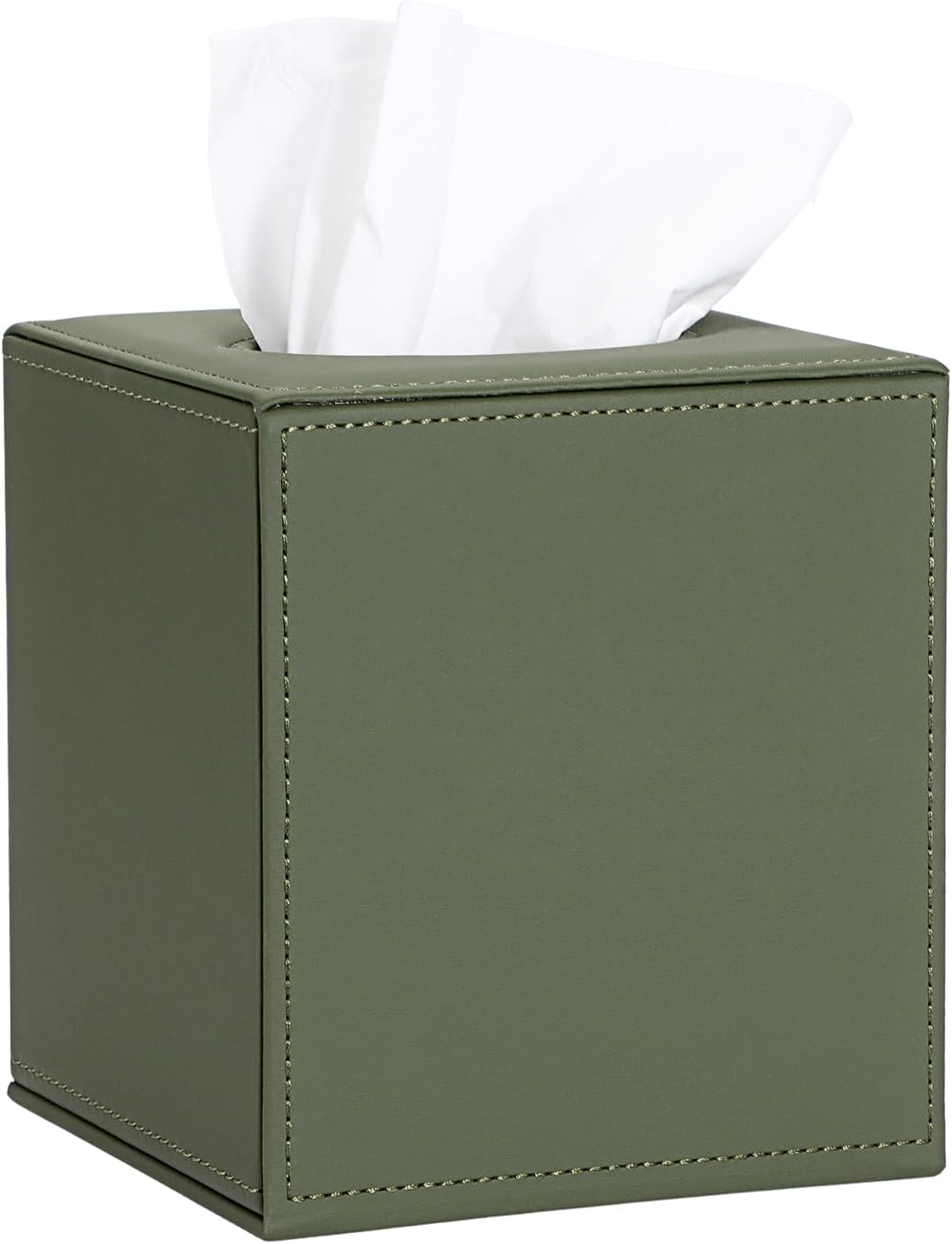 Sumnacon Square Tissue Box Cover with Magnetic Bottom,PU Tissue Box Holder