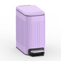 TrashAid 1.6Gal Slim Bathroom Trash Can with Lid Soft Close & Pedal, Purple