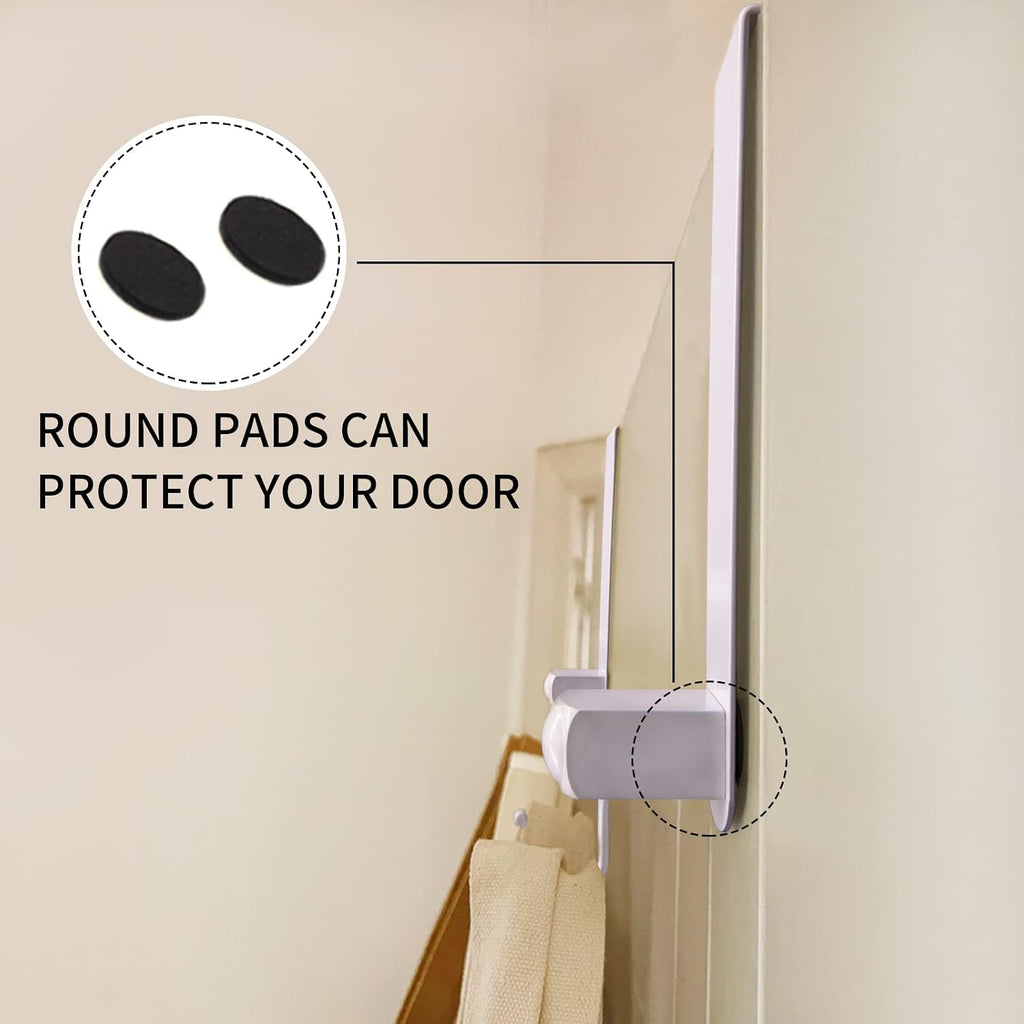 Over The Door Hooks Door Hanger, Moving 6-Hooks Over Door Coat Rack for Hanging, Aluminum Heavy Duty Door Organizer for Towel Robe Hat Bag, Behind Back of Door Bathroom (White)