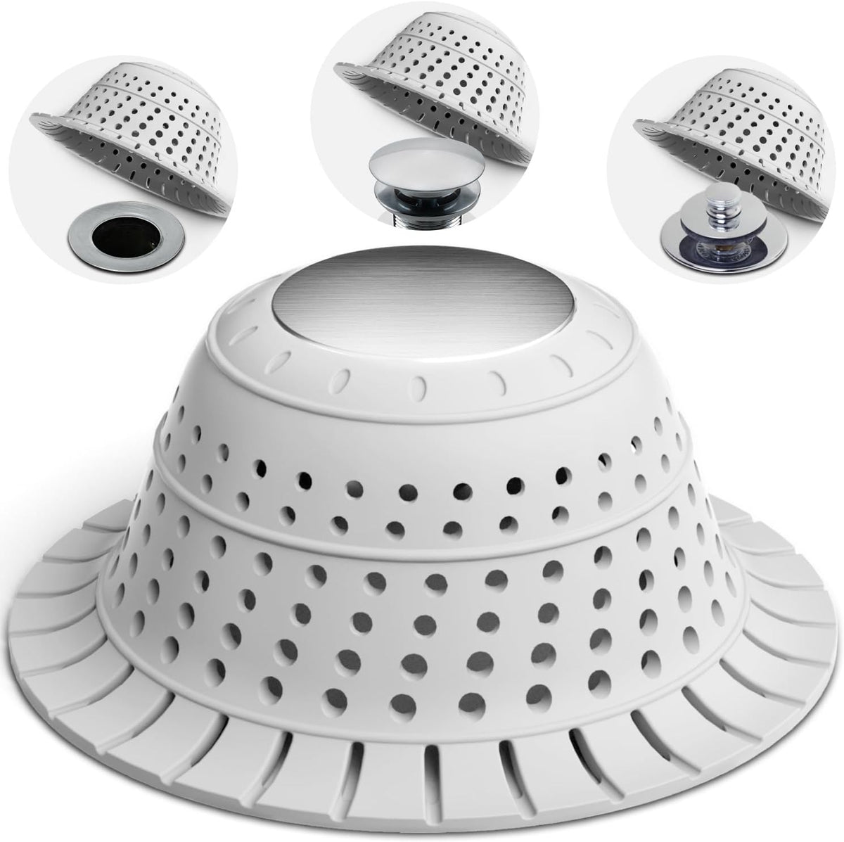 Bathtub Drain Strainer Silicone Bathroom Stopper Fixture Accessories