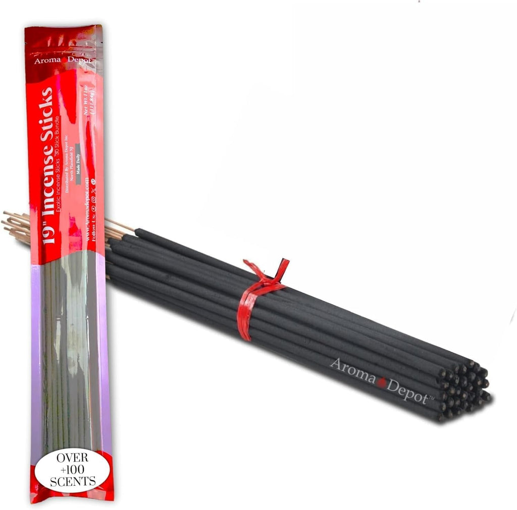 Aroma Depot 19'' Lemon Jumbo Incense Sticks. One Bundle Approx 27 to 30 Sticks, Jumbo 19 inch Long, Natural 19'' Extra Large Incense Sticks. Burns for 3 to 4 Hours Each. Long-Lasting