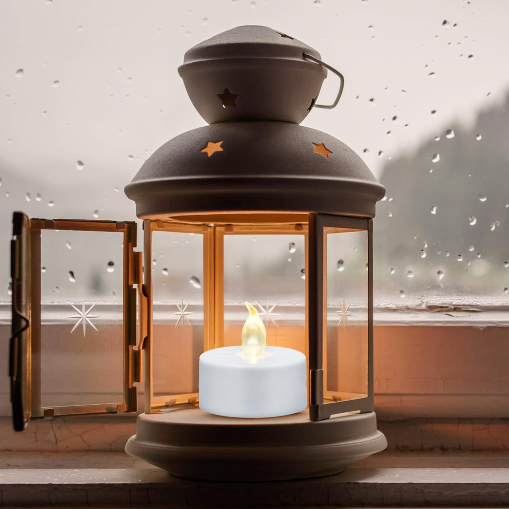 100 Pack Flameless LED Tea Lights Candles Flickering 200+ Hours Warm White