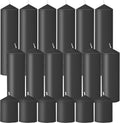 18 Pcs Black Pillar Candles Bulk Set，Hurricane Candles，3 Different Lengths (6 Each)，Dripless Unscented Smokeless，Gives You a Better Atmosphere When Organizing Wedding or Event Party.