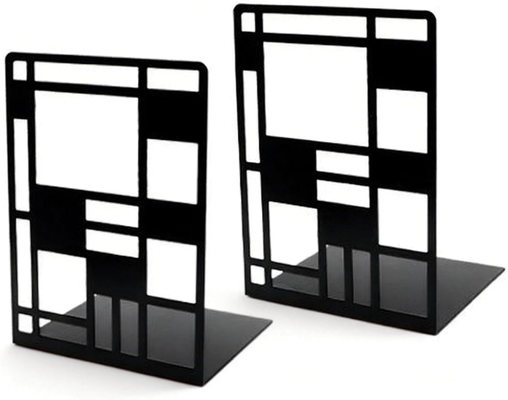 Black Metal Bookends for Shelves, 1 Pair