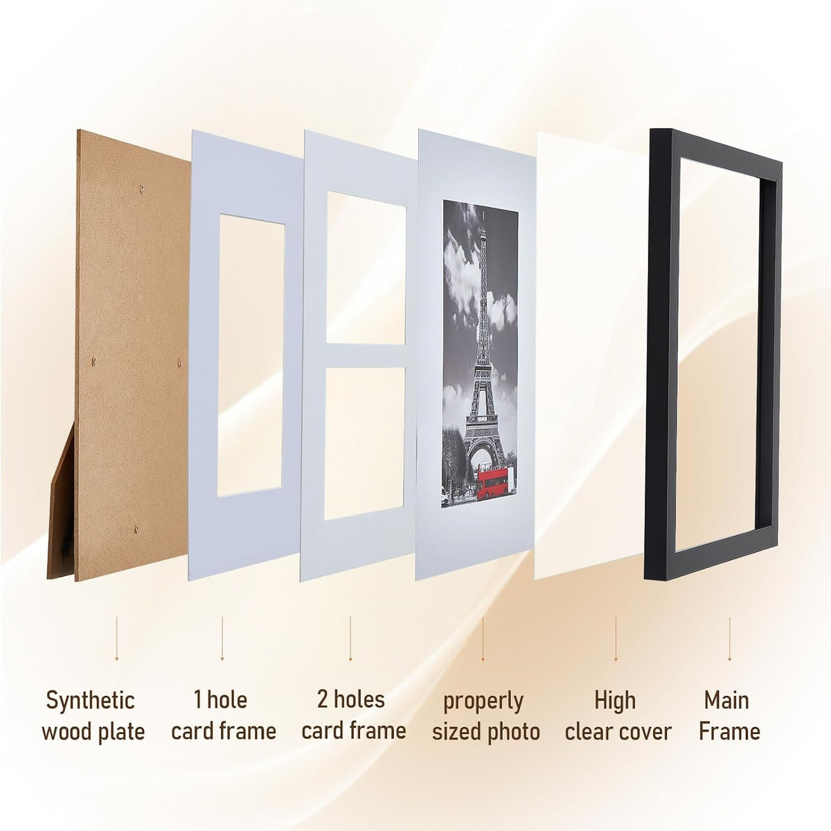 TWING Collage Picture Frames 10 Pack with Multi Size, Sleek Home Wall Decor