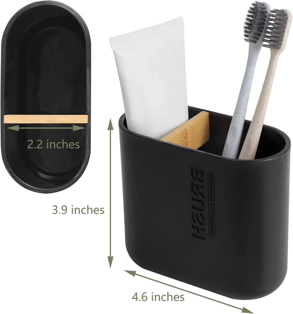Toothbrush Holders for Bathrooms, Electric Toothbrush Holder 2 Slots, Black