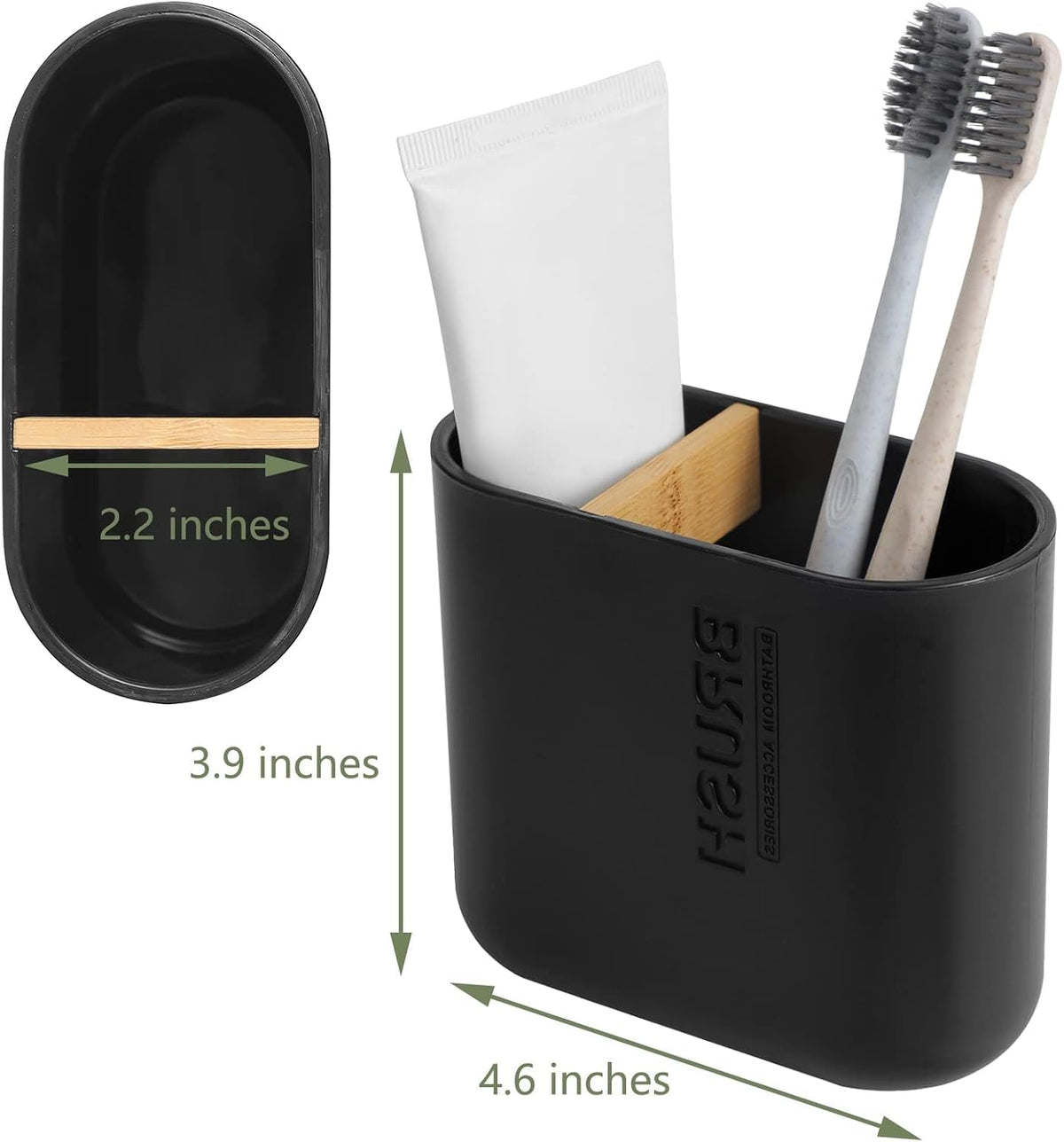 Toothbrush Holders for Bathrooms, Electric Toothbrush Holder 2 Slots, Black