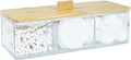 Acrylic Qtip Holder Dispenser, 3 Compartments Cotton Swab Holder