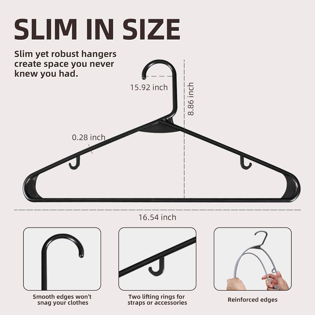 Plastic Hangers 60 Pack Pink, Space Saving Slim Clothes Hangers for Shirts and Dresses, Closet Organizer