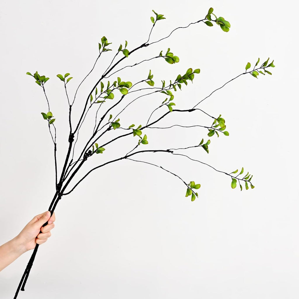 Waipfaru 8PCS Artificial Ficus Branches for Vase, Faux Greenery Stems for Vase Filler, 47in Realistic Flexible Eucalyptus Stems Fake Artificial Twig Plants Indoor Home Tables Centerpieces Office Decor