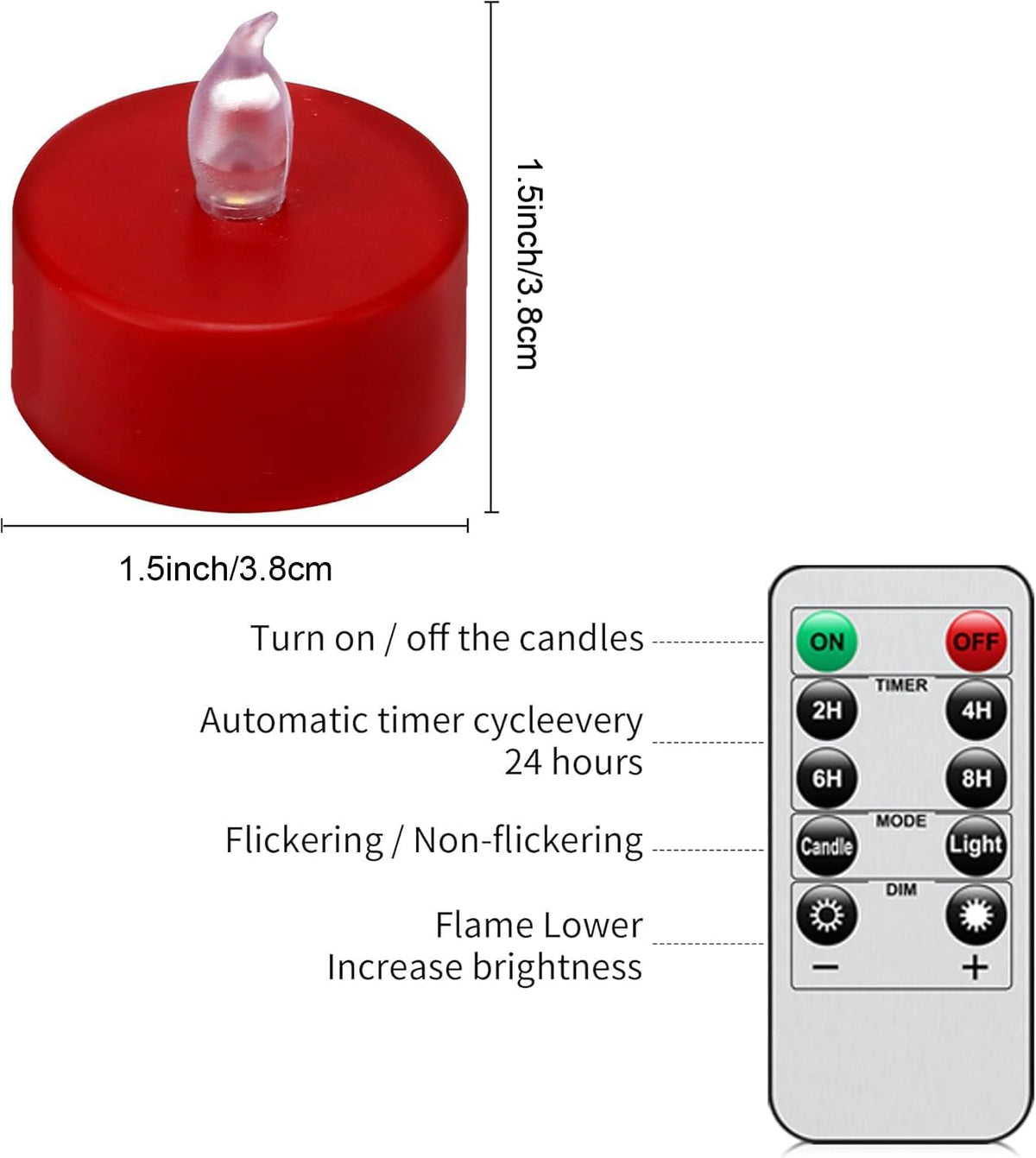 LED Tea Light Flameless Candles with Remote Control Flickering Tealight Long Lasting, Battery Operated with Timer for Halloween Home Decoration Seasonal &Festival Celebration Red (50pcs)