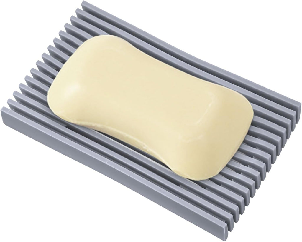 Aoheuo Modern Minimalist Soap Dish (1Pack),Drainage Silicone Soap Holder,5.5 Long by 3.15 Wide,0.55 inches high,Used for Kitchen,Bathroom,and Bar Sink