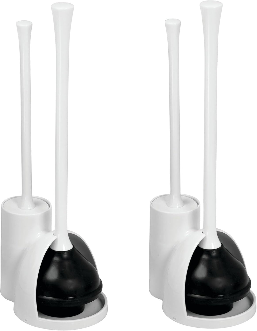 iDesign Compact Plunger Set, White, Set of 2
