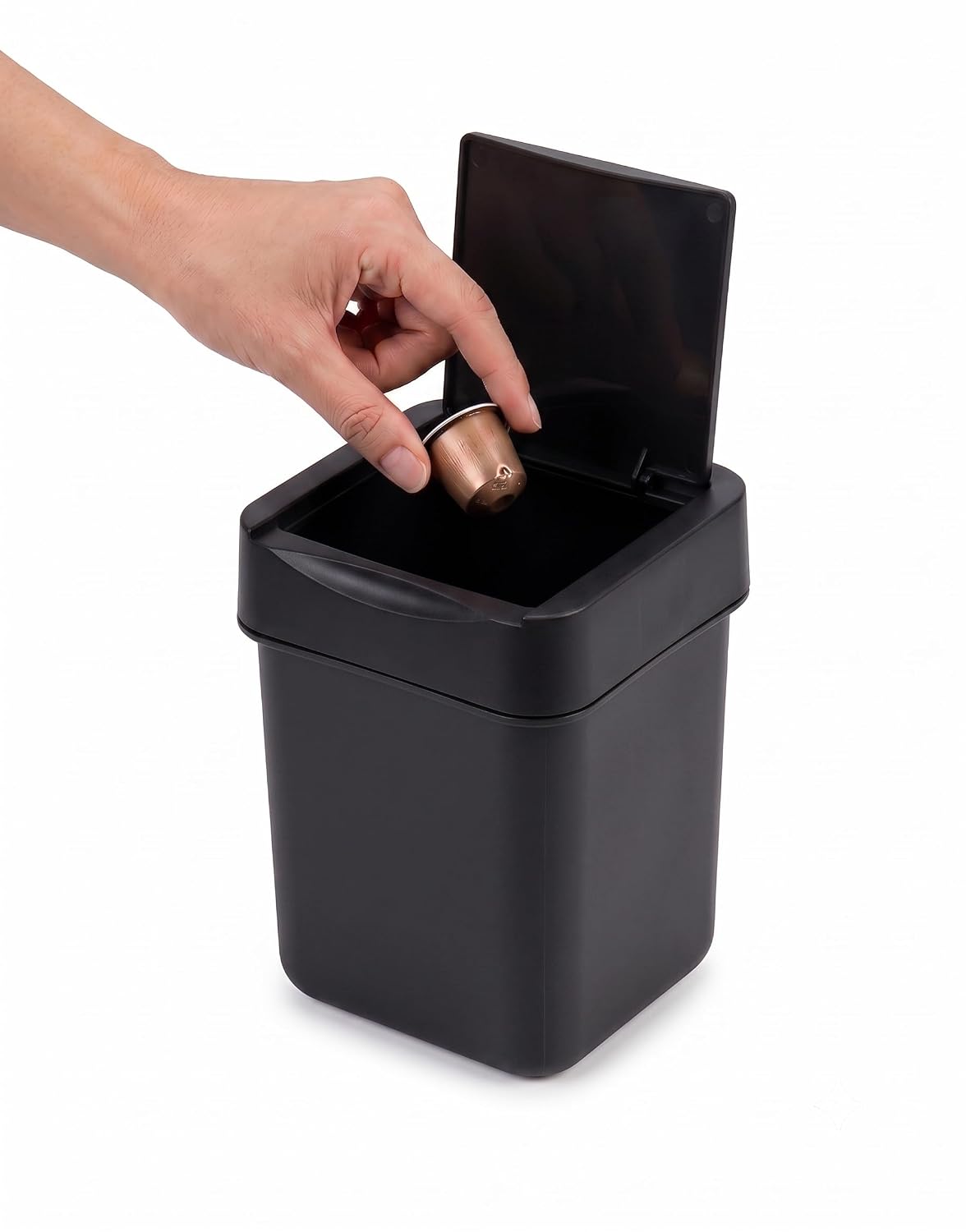 carrotez Coffee Bar Mini Trash Can, 0.5 Gal / 2L - Black