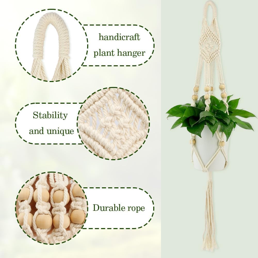 Hanging Planter For Indoor Plants,Macrame Plant Hanger,2Pcs Plant Hanger,Hanging Plant Holder,Plant Hangers,Plant Holder,Plant Hangers Indoor,Macrame Plant Hangers Indoor,Plant Hangers Indoor Macrame