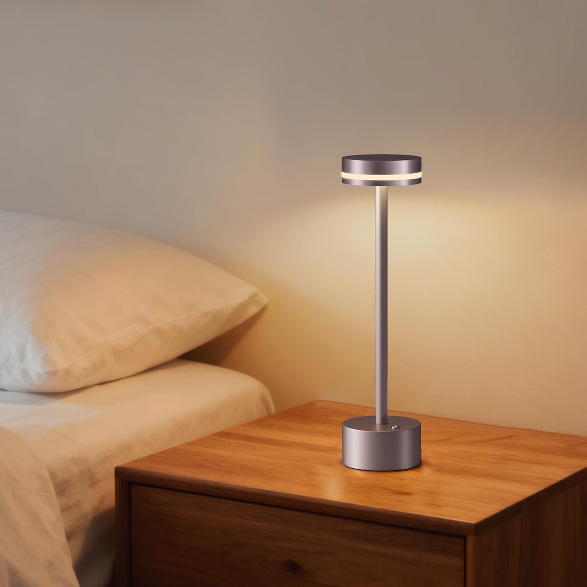 Rechargeable Cordless Table Lamp Brown Touch Control Dimmable
