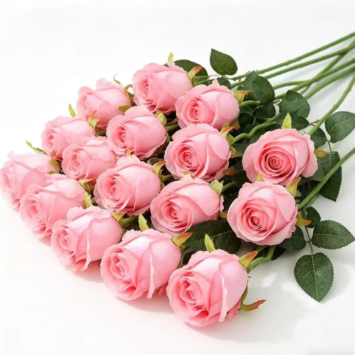 16 Realistic Artificial Roses (Rose-Flower-Pink)