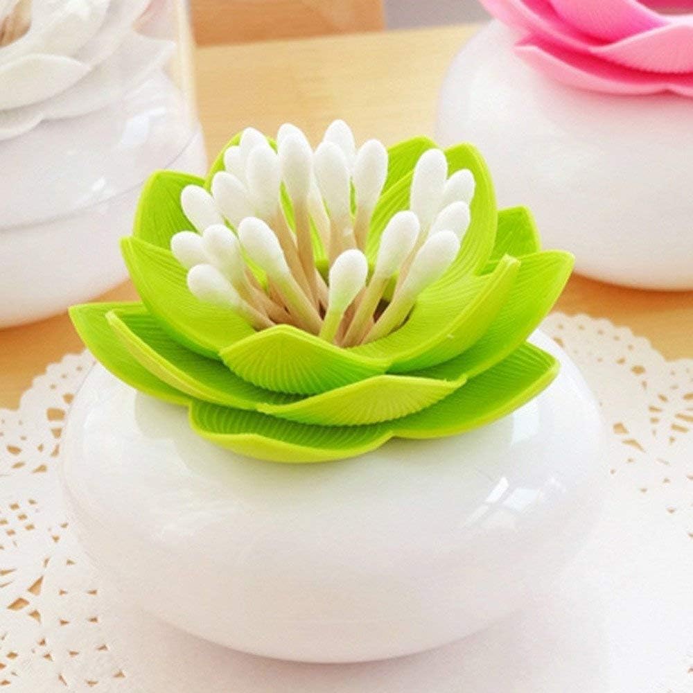 Bloss Cotton Swab Holder, Qtip Holder Bathroom Set, Toothpick Case-Green