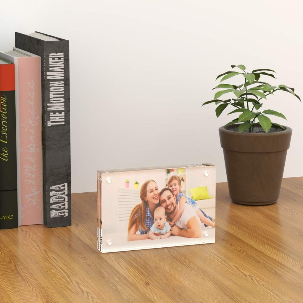 AITEE 4x6 Acrylic Picture Frames 6 Pack, Clear Picture Frames，20% Thicker