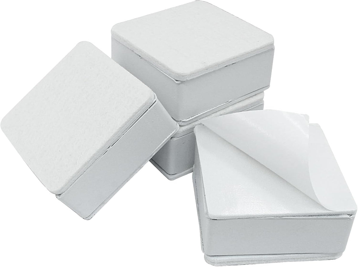 4 Pcs Self-Adhesive Furniture Bed Risers, 1.2in, White