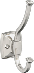 Amerock Kinsale Double Prong Satin Nickel Wall-Mounted Hook