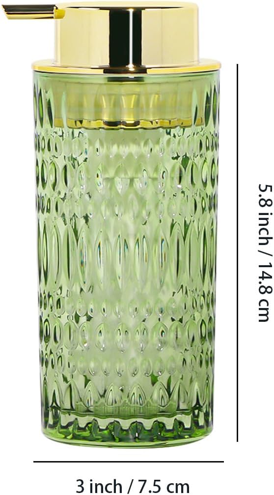 Green Glass Foaming Soap Dispenser
