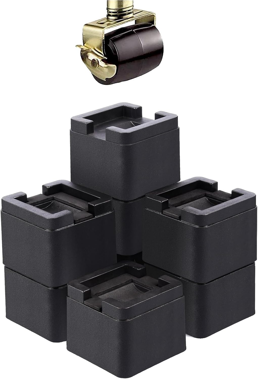 BTSD-home Adjustable Bed Risers 3 Inch or 6 Inch for Furniture Wheels