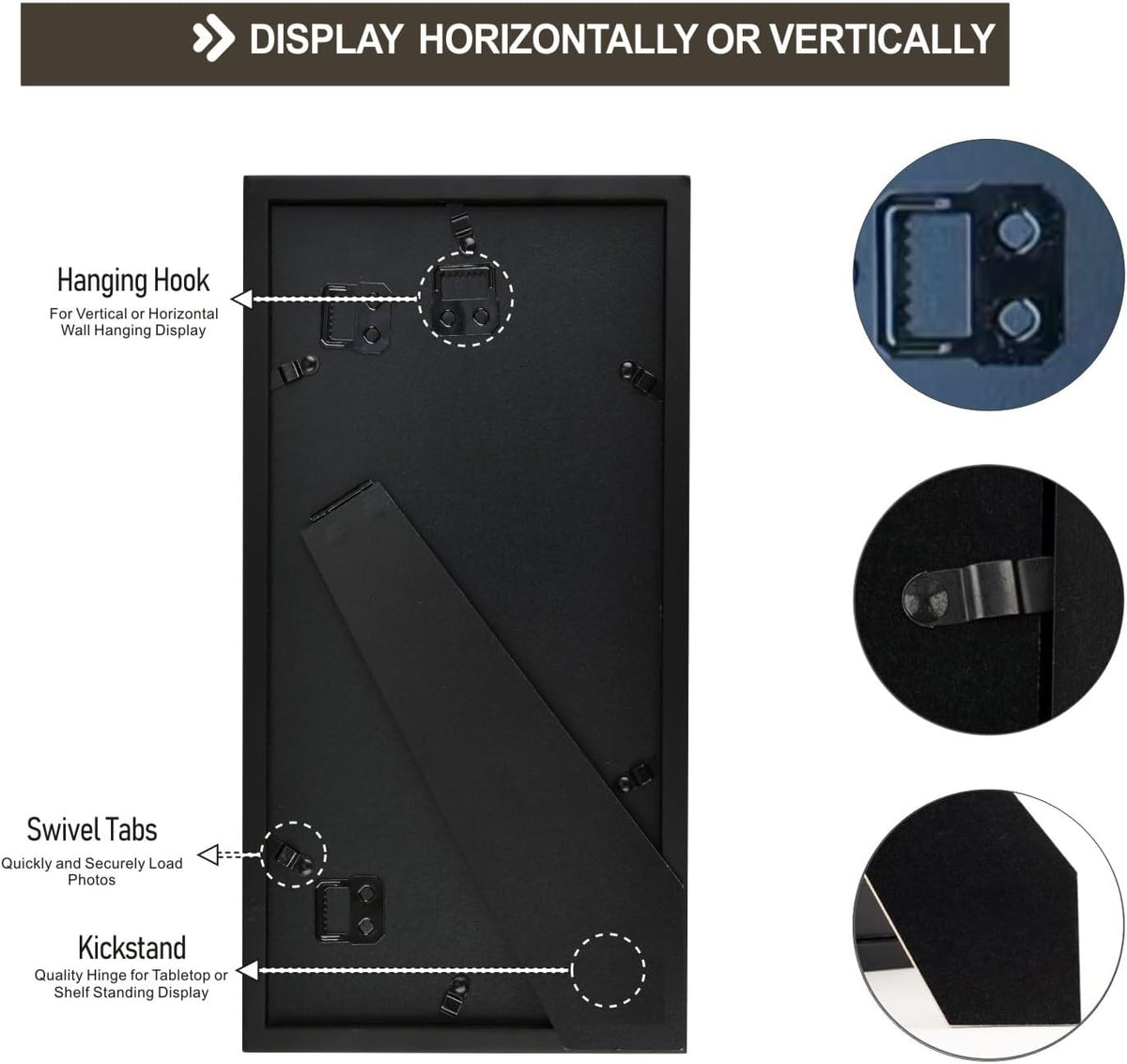 Collage Picture Frame Black Wood 5x7 3-Opening 1 Pack