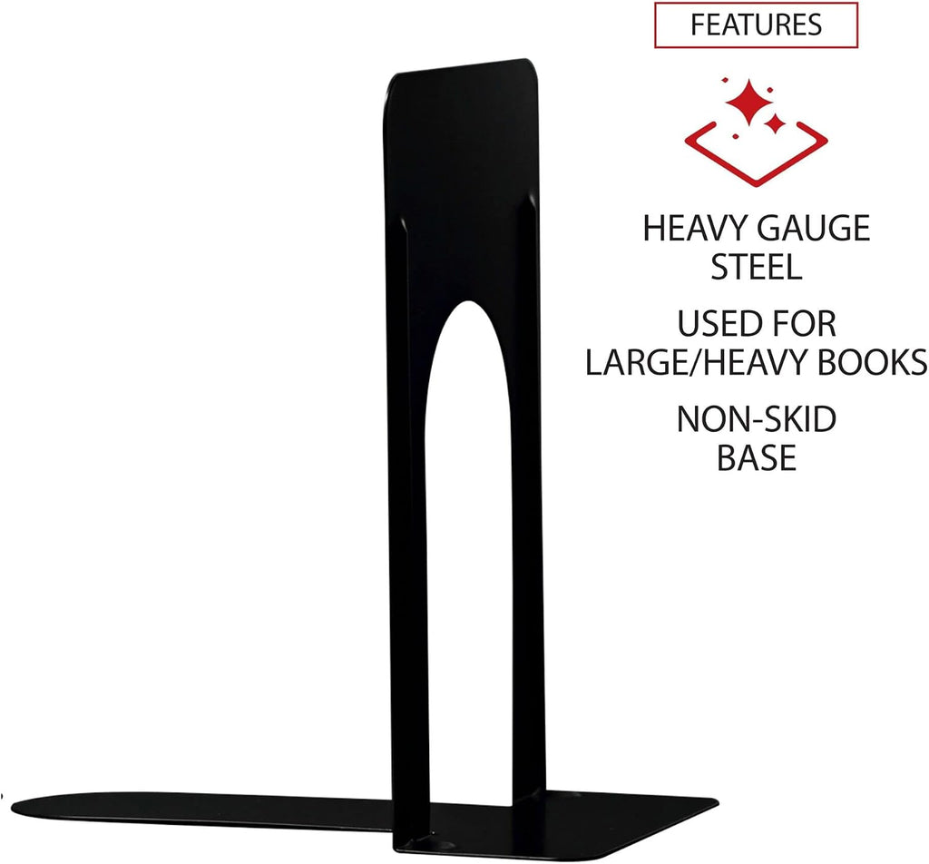 Jumbo Deluxe Metal Bookend (9") one Pair (Pack of 2)