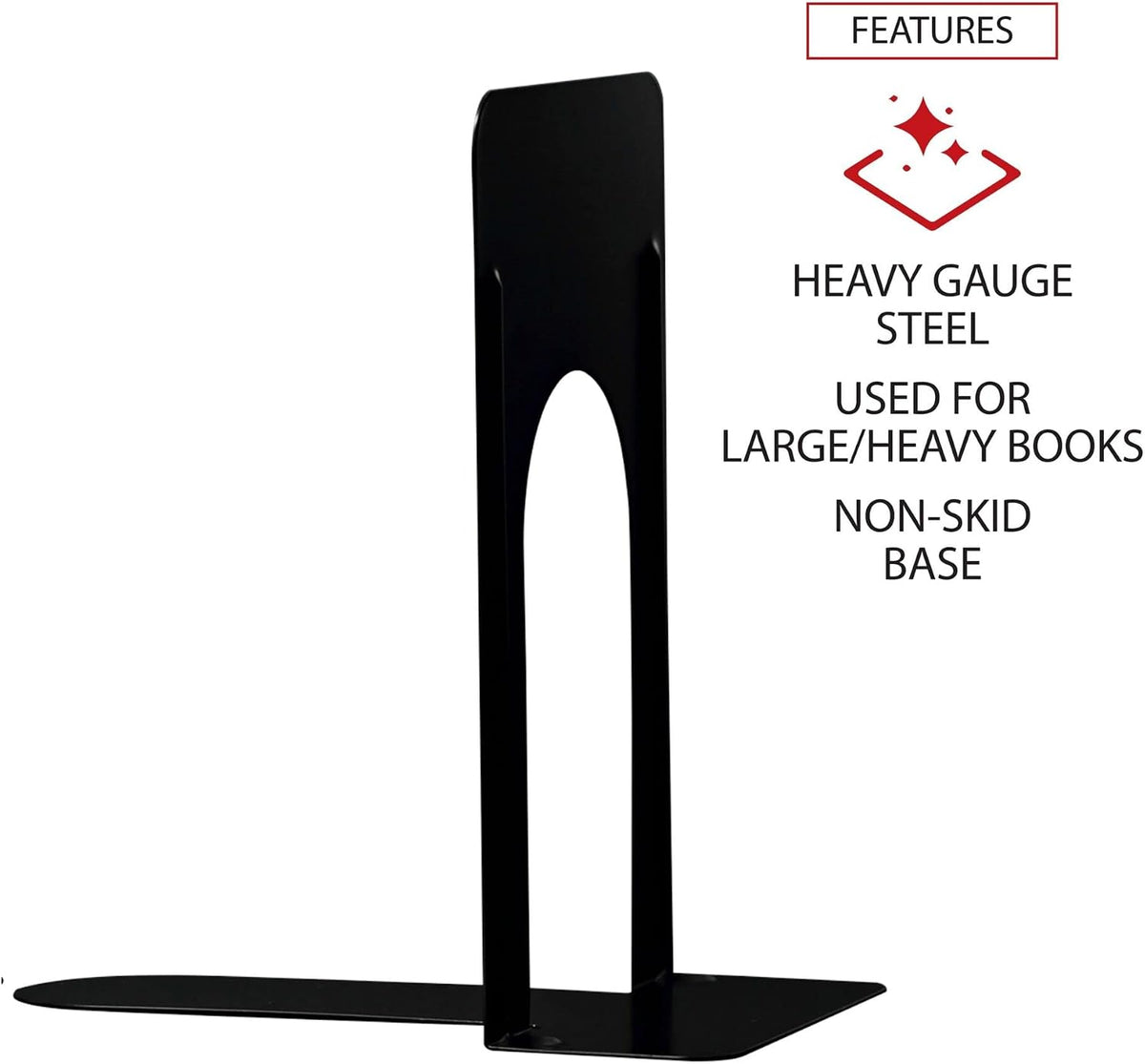 Jumbo Deluxe Metal Bookend (9") one Pair (Pack of 2)