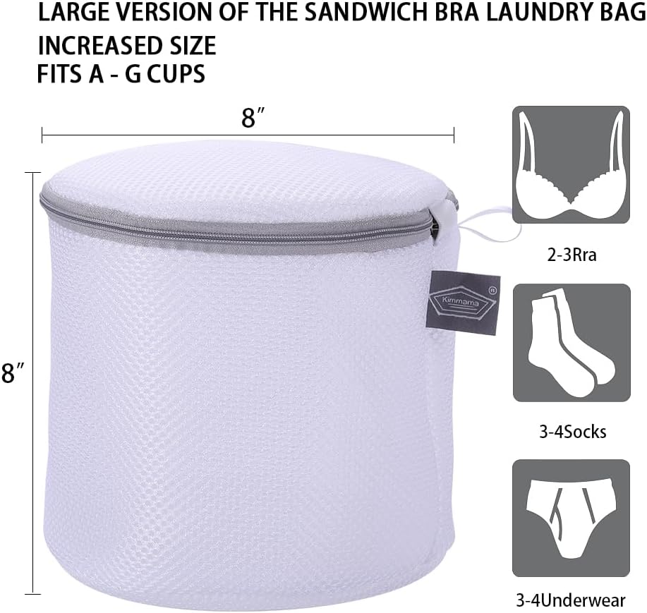 Large Bra Washing Bag for Laundry, Lingerie Bags for Washing Bras, 8", 3Pcs