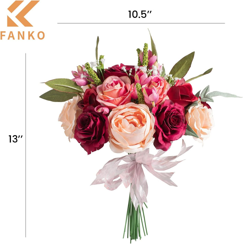 FANKO Fall Artificial Flowers DIY Bouquet Combo Faux Rose for Home Decor