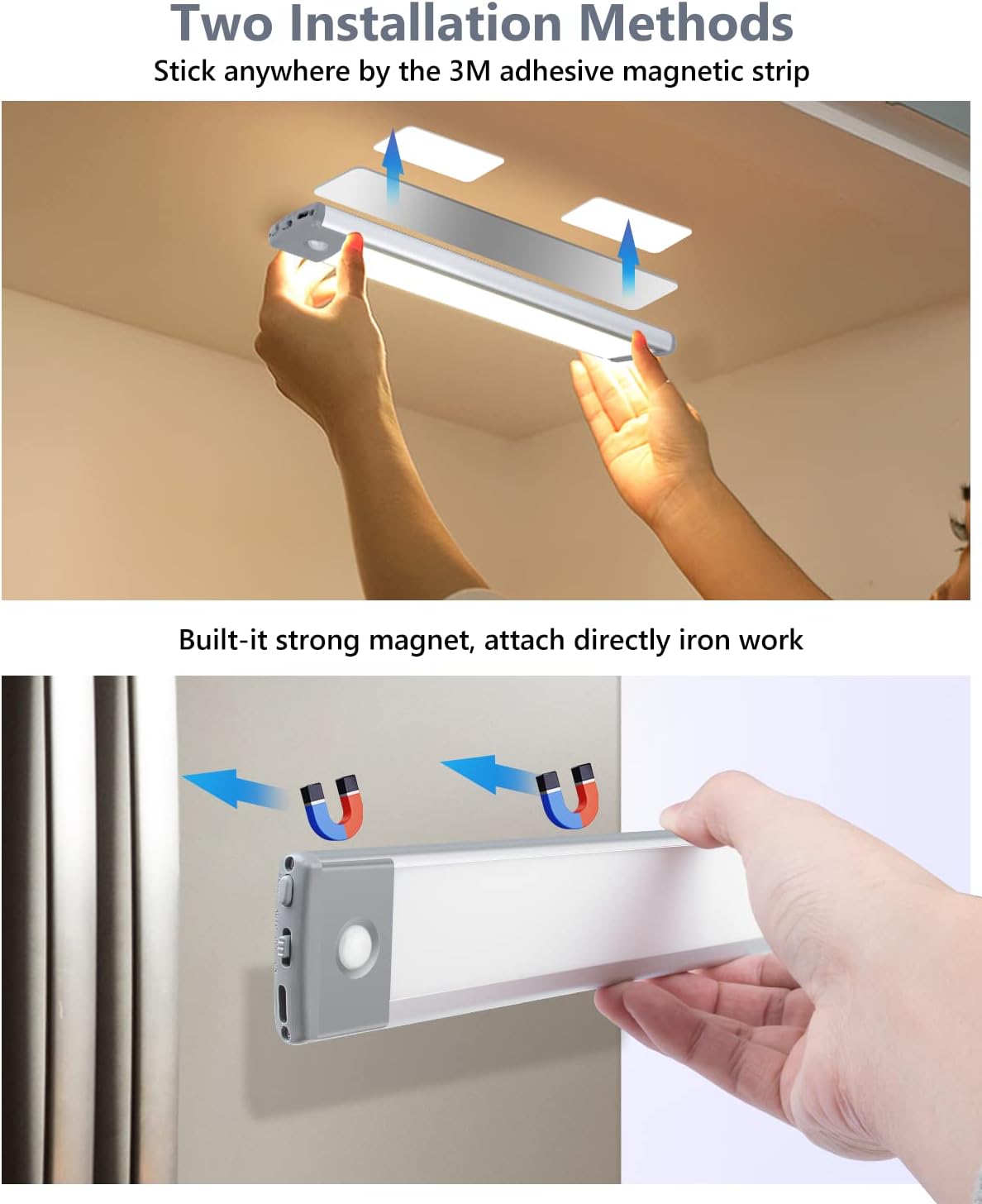 PRIORARE 35 LED Under Cabinet Lights, Wireless 3 Color Motion Sensor Light