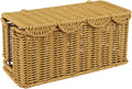 Handmade Rattan Cable Management Box, 2 Open Slots Cords Hider Box